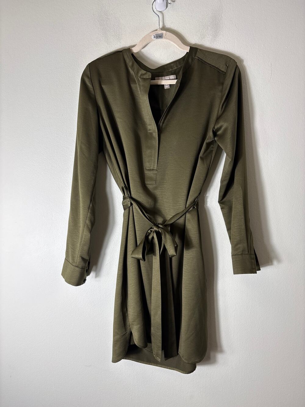 Banana Republic Dark Green Long Sleeve Knee Length Dress Sz 6